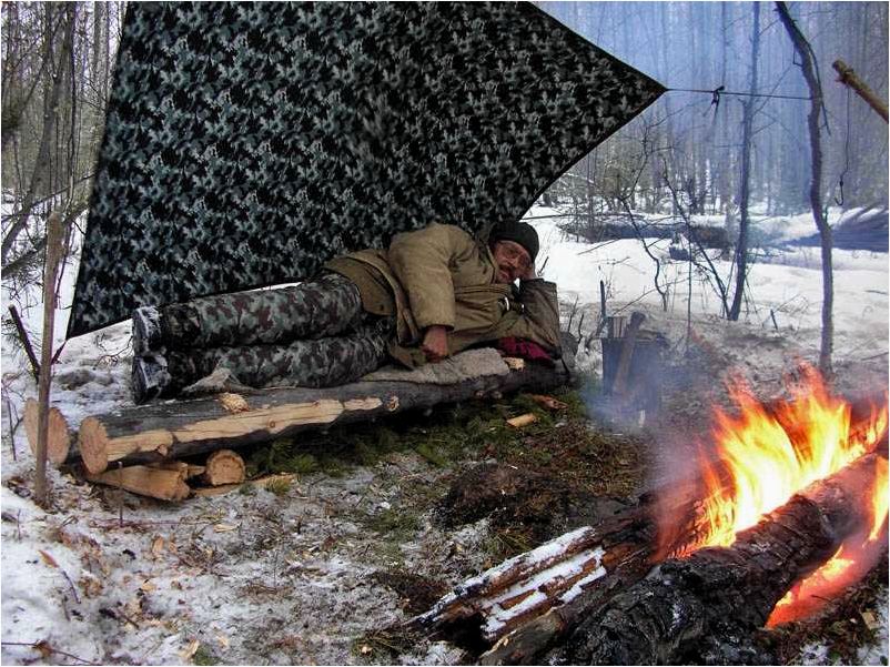 Комфортный зимний ночлег на природе без палатки